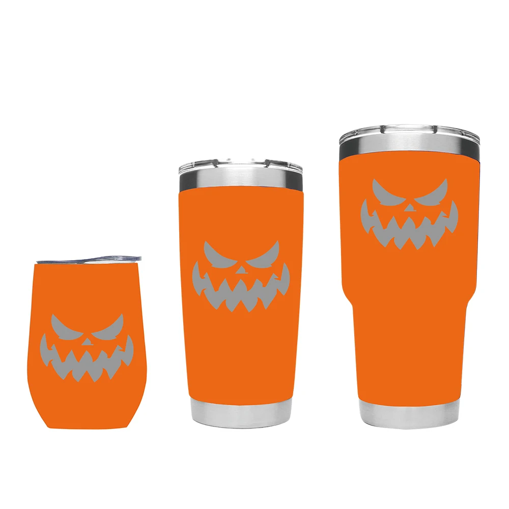 Wholesale Halloween Pop It Stainless Steel Mugs With Custom Logo Double Wall Glass Mug Pumpkin Lantern