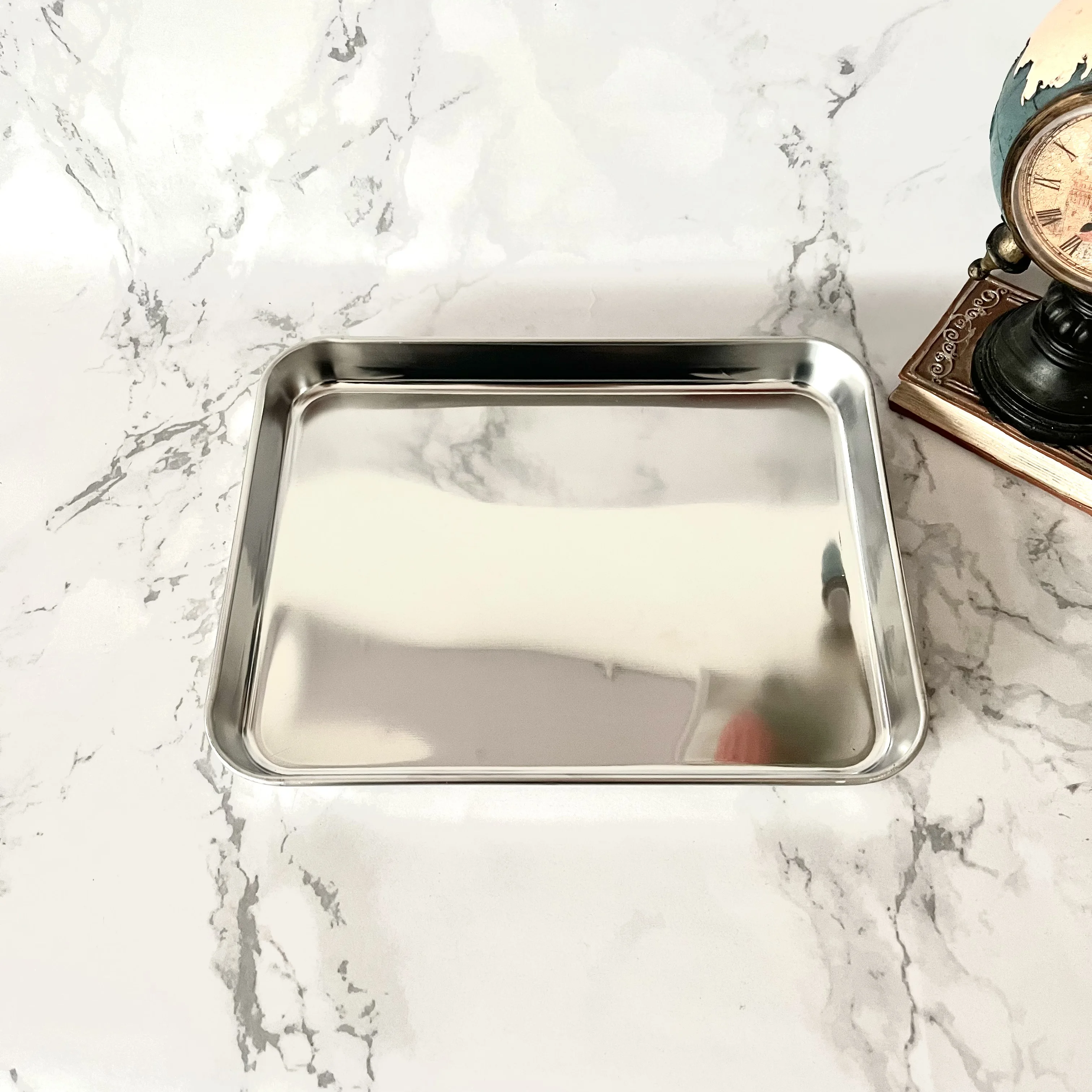 China Manufacturer SS430 Square plate Stainless Steel Food tray wholesale serving trays Trays set serving