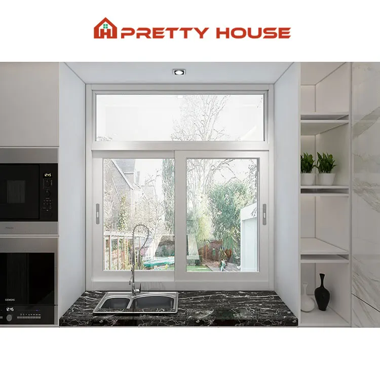 Exterior Modern design Aluminum 3 Tracks Double Glazed Sliding Window for Home Price Philippines