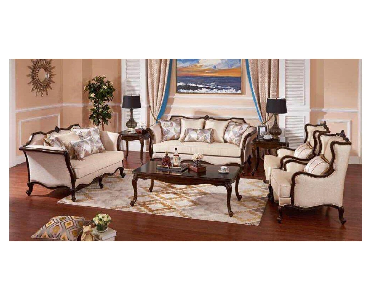 Классический набор мебели для гостиной в американском стиле дивана из массива дерева оптовая продажа дешевый дома отеля