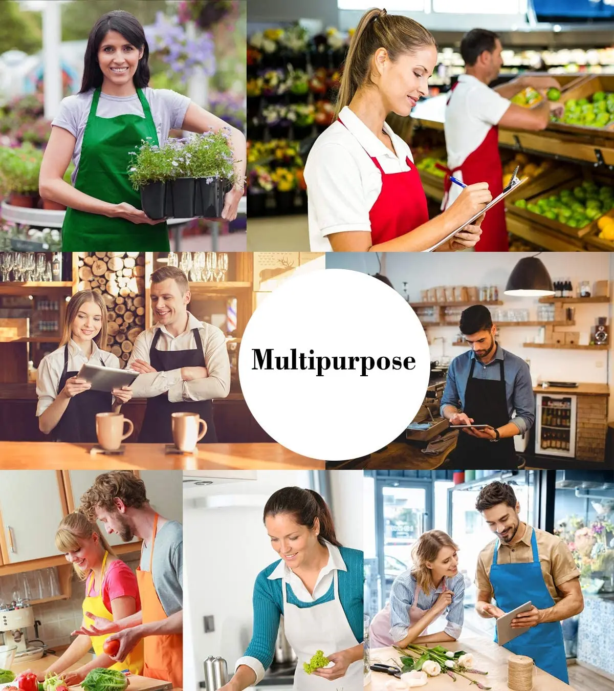 Wholesale Custom Logo Polyester Waterproof Chef Cooking Aprons For Cafe Restaurants Kitchen Apron