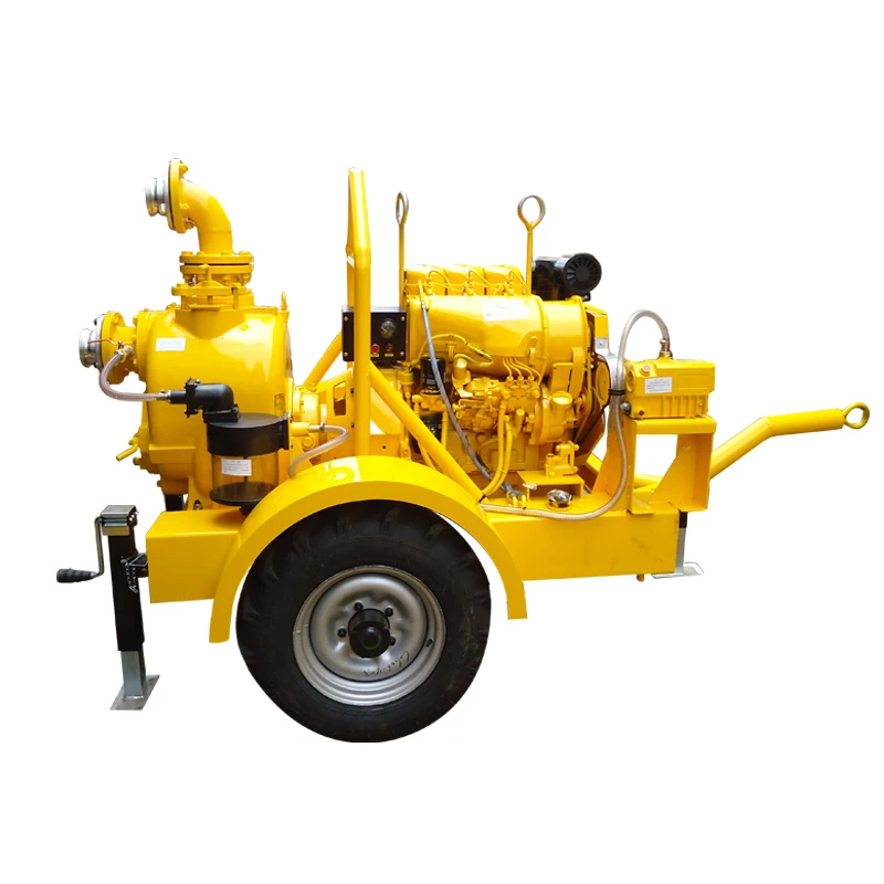 230m³/h Driven By Diesel Engine Centrifugal Type Cast Iron Material Self Priming Sewage Pump With Mobile Trailer