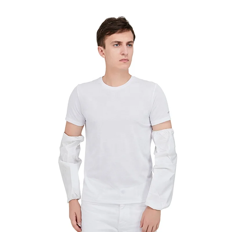 Machine Made White Microporous Arm Sleeve Cover Hospital Sleeve Covers