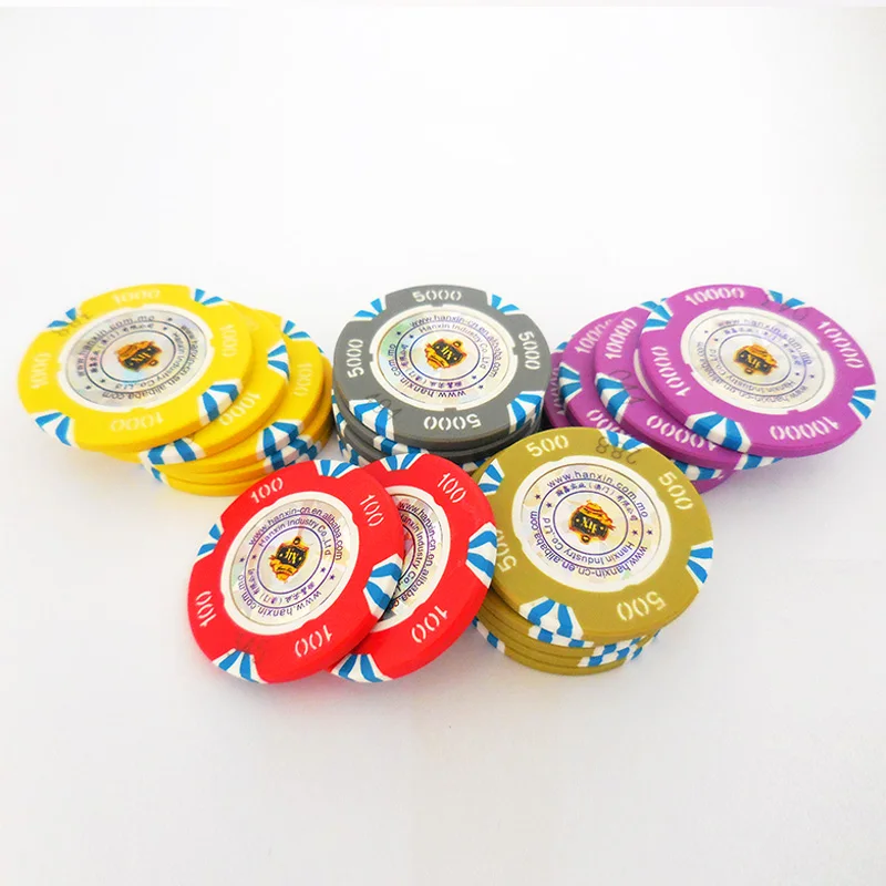 Casino Use 40mm ABS Poker Chips Value Sticker Casino Chips