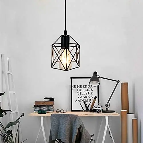 Nordic Vintage Style Iron Pendant Lamp Traditional Chandeliers Warm White Light Home Decor E27 Bulb Base Included Kitchen Island