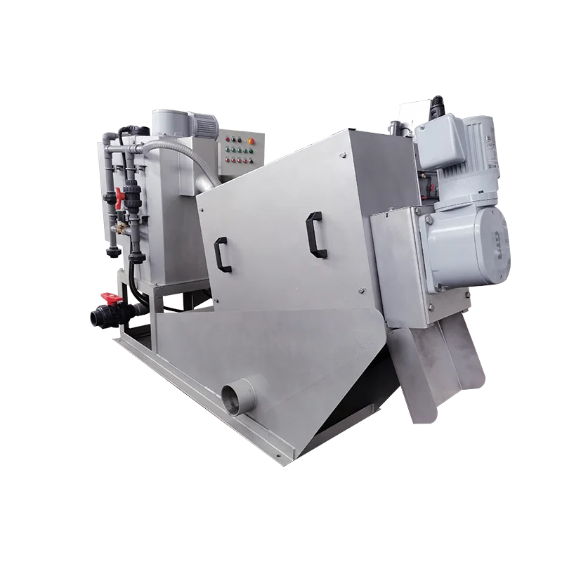 horizontal screw press sludge treatment machine screw type stacked sludge dewatering machine