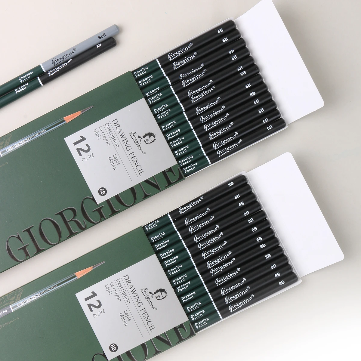 Giorgione Factory Price 10pcs Wooden Sketching Pencils G-59601 Artist Student Drawing Charcoal Pencil Set For Sketch