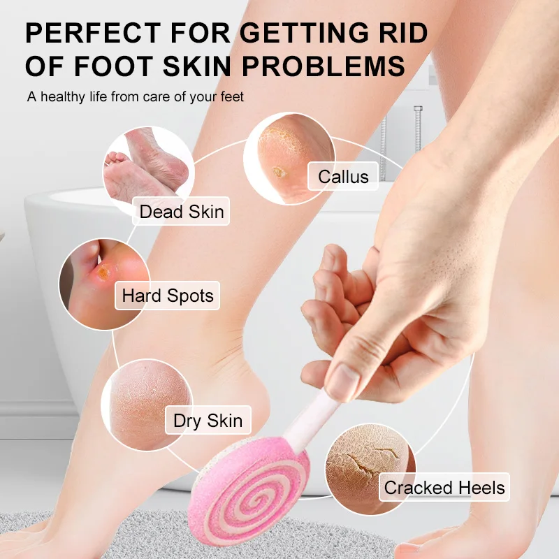 Wholesale Pumice Stone Foot Files Colorful Lollipop Shape Double Side Colossal Rasp Callus Remover Pedicure Feet Rubbing Tool