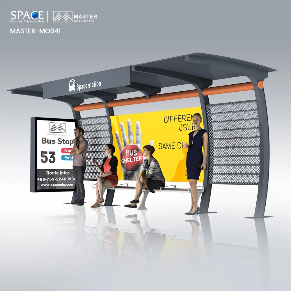 Smart Bus Stand Shelter Comfortable Public Transportation Bus Station