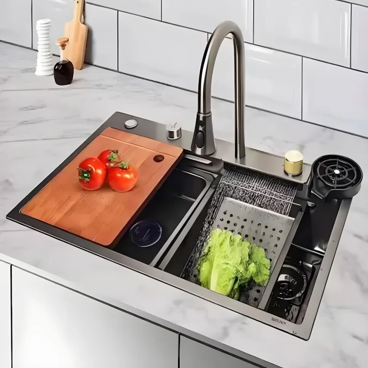 wholesale custom 1 pc kitchen work station sink durable stainless steel sink 304 ss modular kitchen single sink