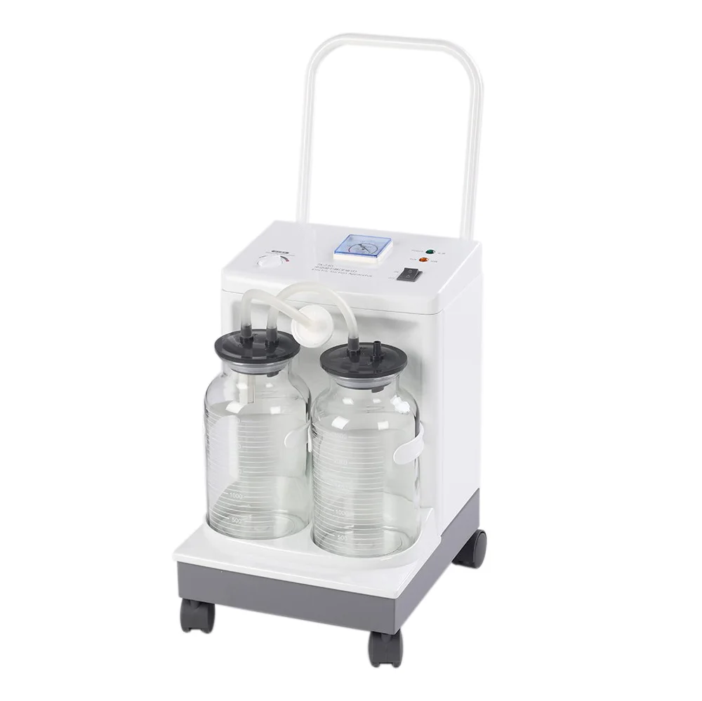 Medical Electric Suction Pump Apparatus Aspirator Double Bottles Suction Trolley Unit Machine Vaccum Suction Machine
