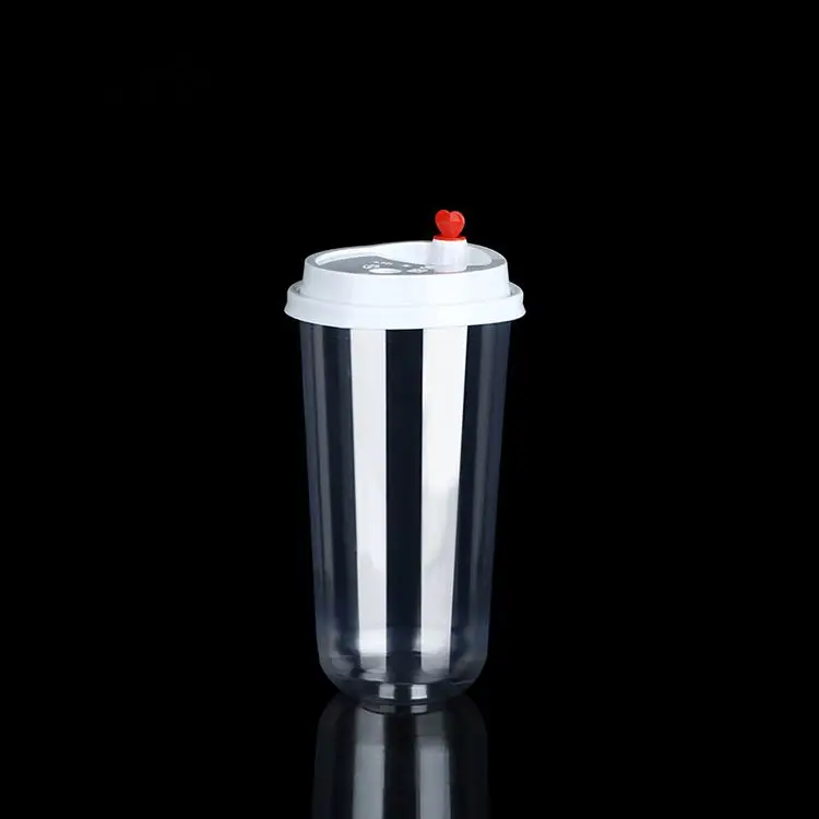 Custom logo printed 12 16 20 24 32 oz plastic milkshake disposable plastic PP clear takeaway cups with lids