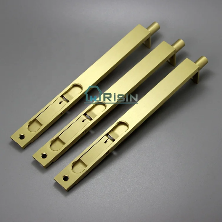 Chrome Polished or Satin Brass Flush Door Latch Bolt with Sliding Base