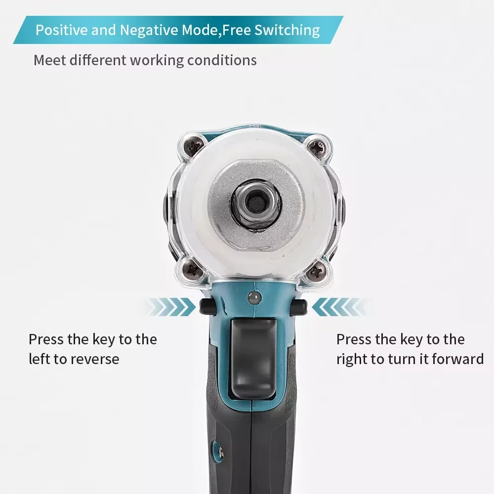 Industrial Grade 21V Cordless Impact Wrench Battery Powered High Torque Electric Ratchet Wrench for Truck Tire Power Tools