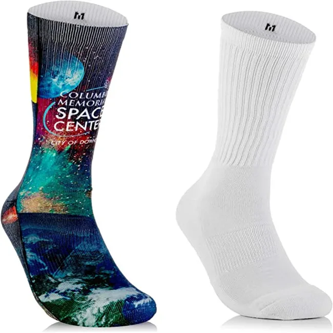 China Manufacturer Directory Wholesale Blank Crew Socks Sublimation, Custom Printed Crew Socks All White