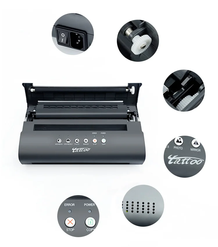 Tattoo transfer machine thermal copier stencils copy device drawing printer thermal copy paper tools