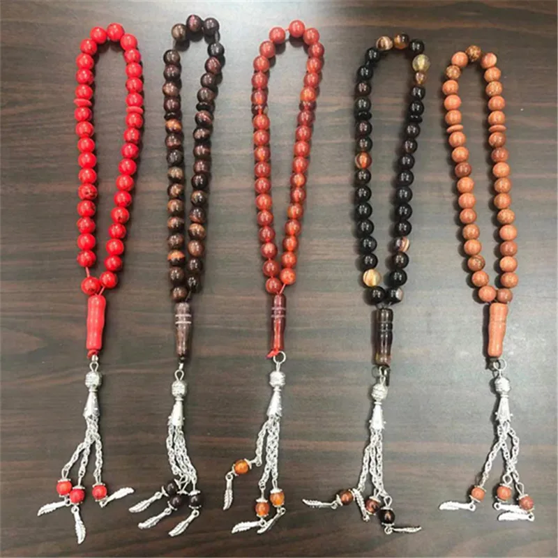 Trendy Muslim 33 Prayer Beads Bracelets Agate Rosary Bracelet For Man Women Islamic Jewelry