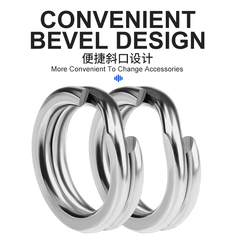 HT001 1000pcs Various Sizes Stainless Steel Fishing Split Rings Double Loop Line Connector Fishing Accessories