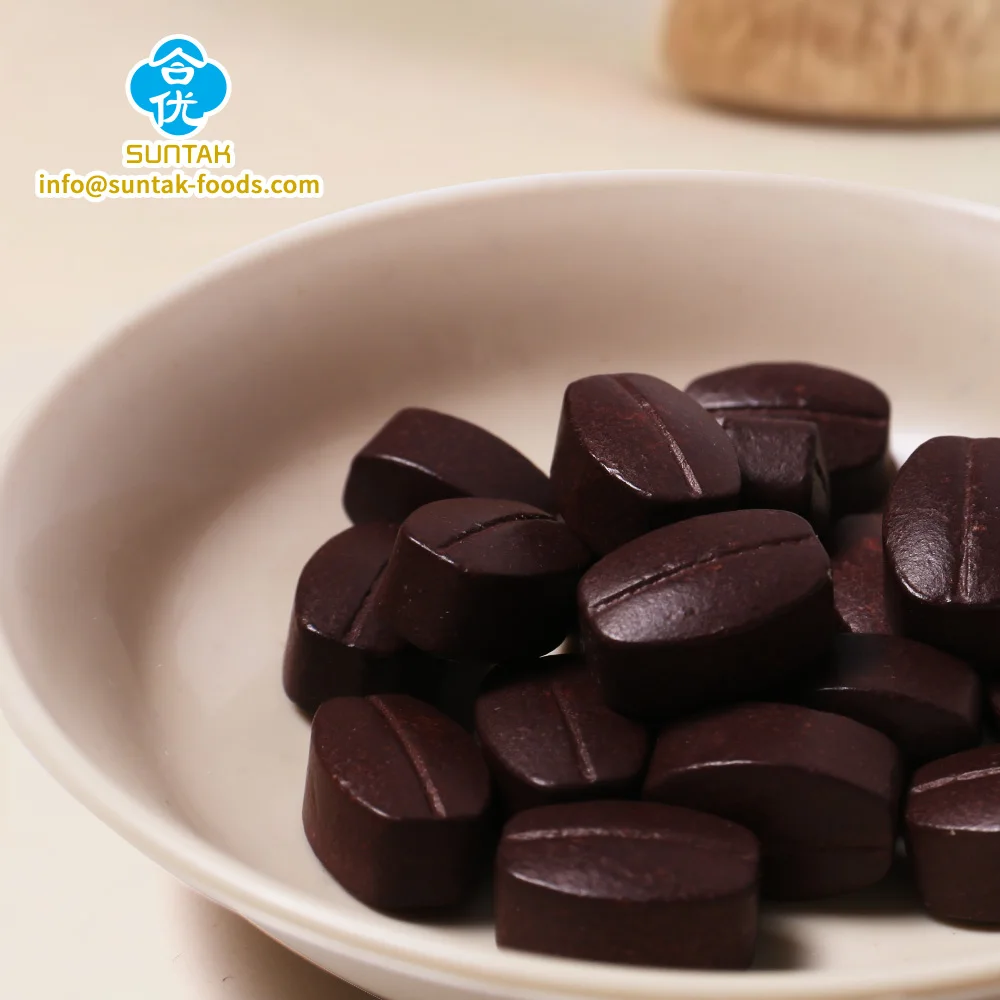 Hot Selling Private Label Vegan Halal Instant Coffee Bean Candy Flavor Confectionery Products Chewable Tablets Coffee Candy