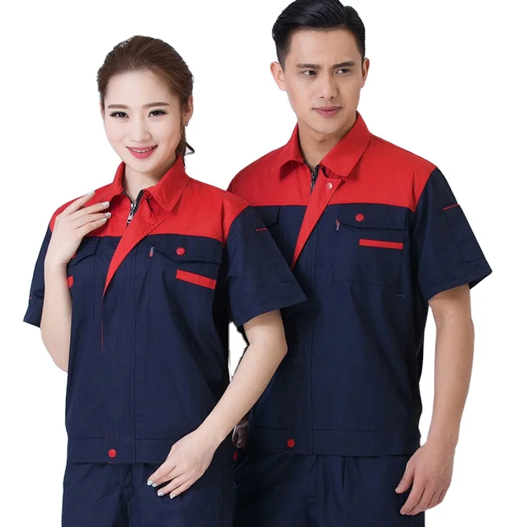 Work Shirt Motorsports Shirt Technician Short and short Sleeve Work Uniform Mechanic