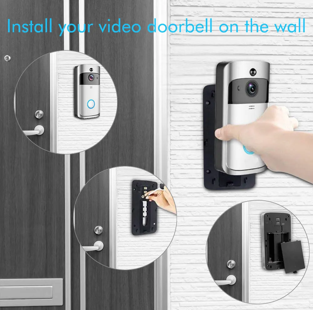 Video Doorbell Smart Wireless WiFi Security Door Bell Camera With Visual Recording