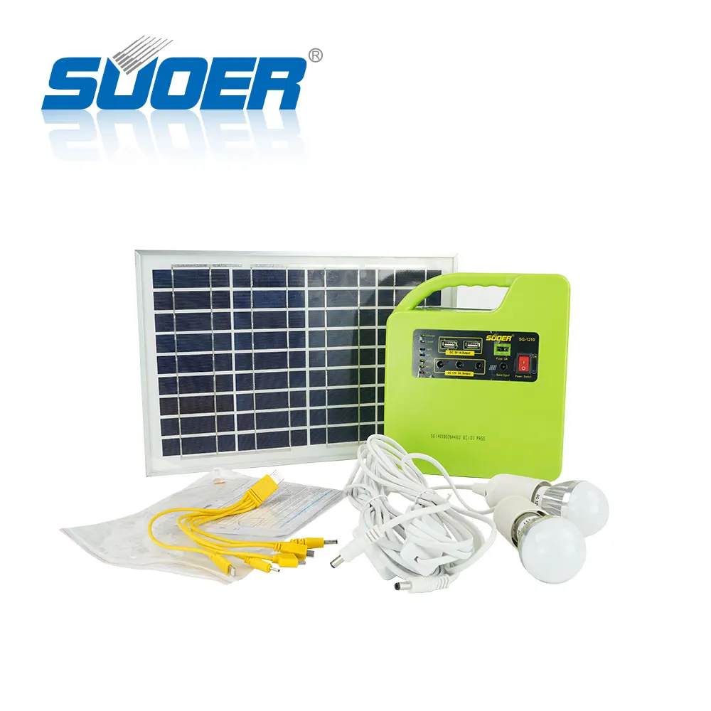 Suoer portable LED lighting solar lighting system built-in battery and audio speaker from China manufacturer