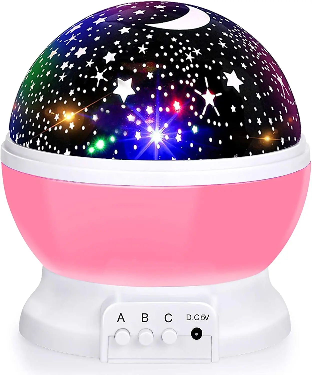 LED small 3d lighting star night light projector 360 Degree Rotation LED Starry Sky Rotating 12 Light Color Changing