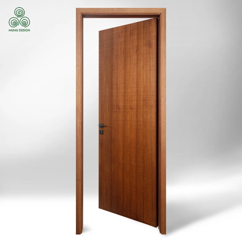 MUMU design framed solid wood door 3D carved texture customizable luxury solid wood door