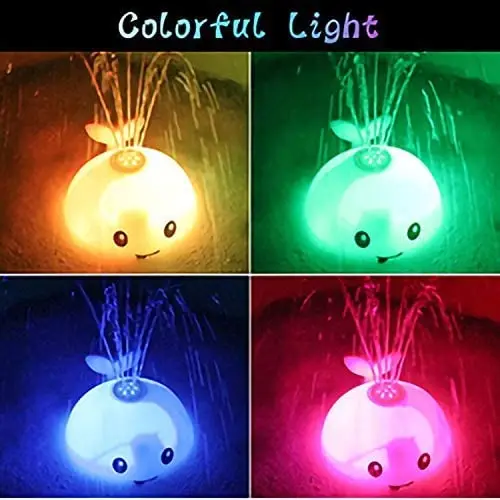  Water Spray Whale Light Up Bath Toy Fountain With Colourful Led Lights Automatic Sprinkler For