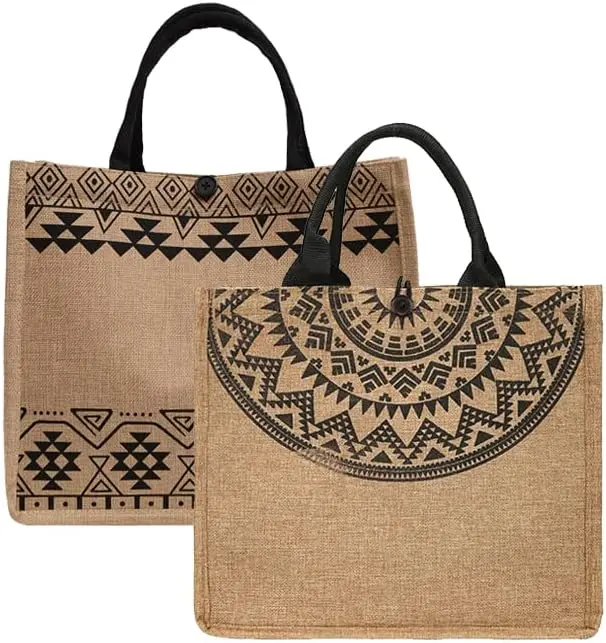 Eco-friendly Burlap Jute Tote Beach Shopping Bag Natural Color Hemp Jute Bags With Logos Custom linen pouch