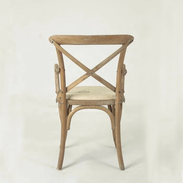 Home furniture antique oak natural finishing armchair /wooden cross back chair/resturant chair(CH-528-OAK)