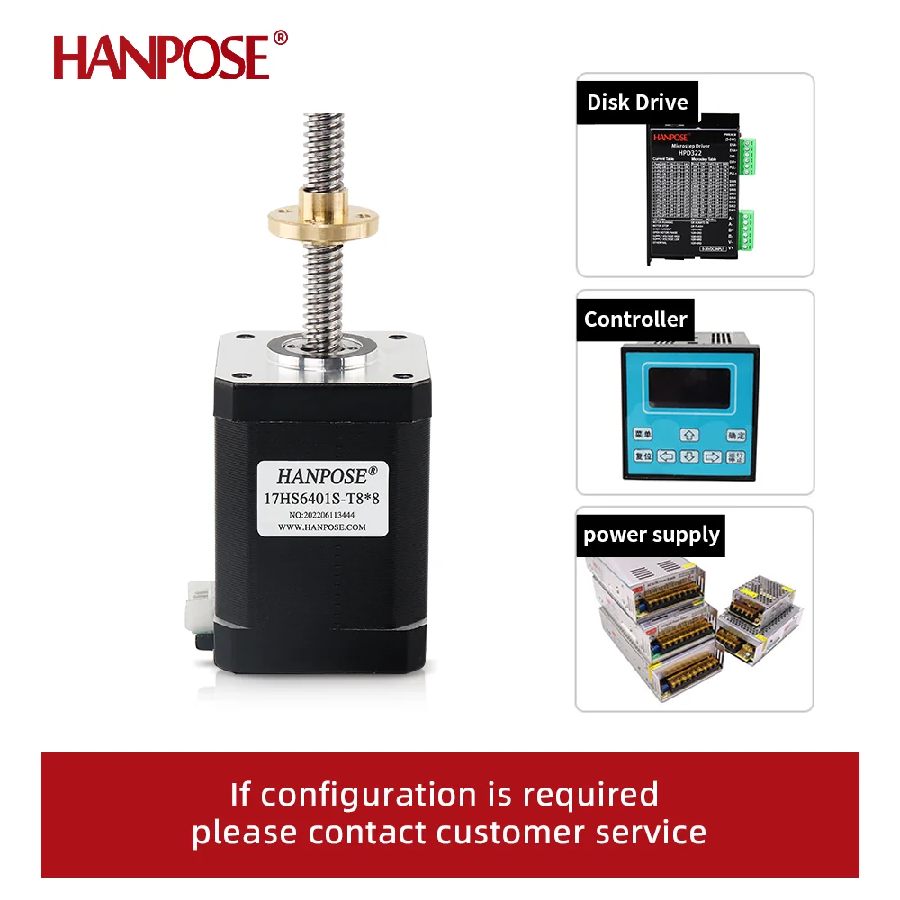 42 screw motor 1.8 degrees 17HS6401S-T8*8 screw motor screw 200mm length 1.7A 70N.cm torque  12v nema17 stepper motor