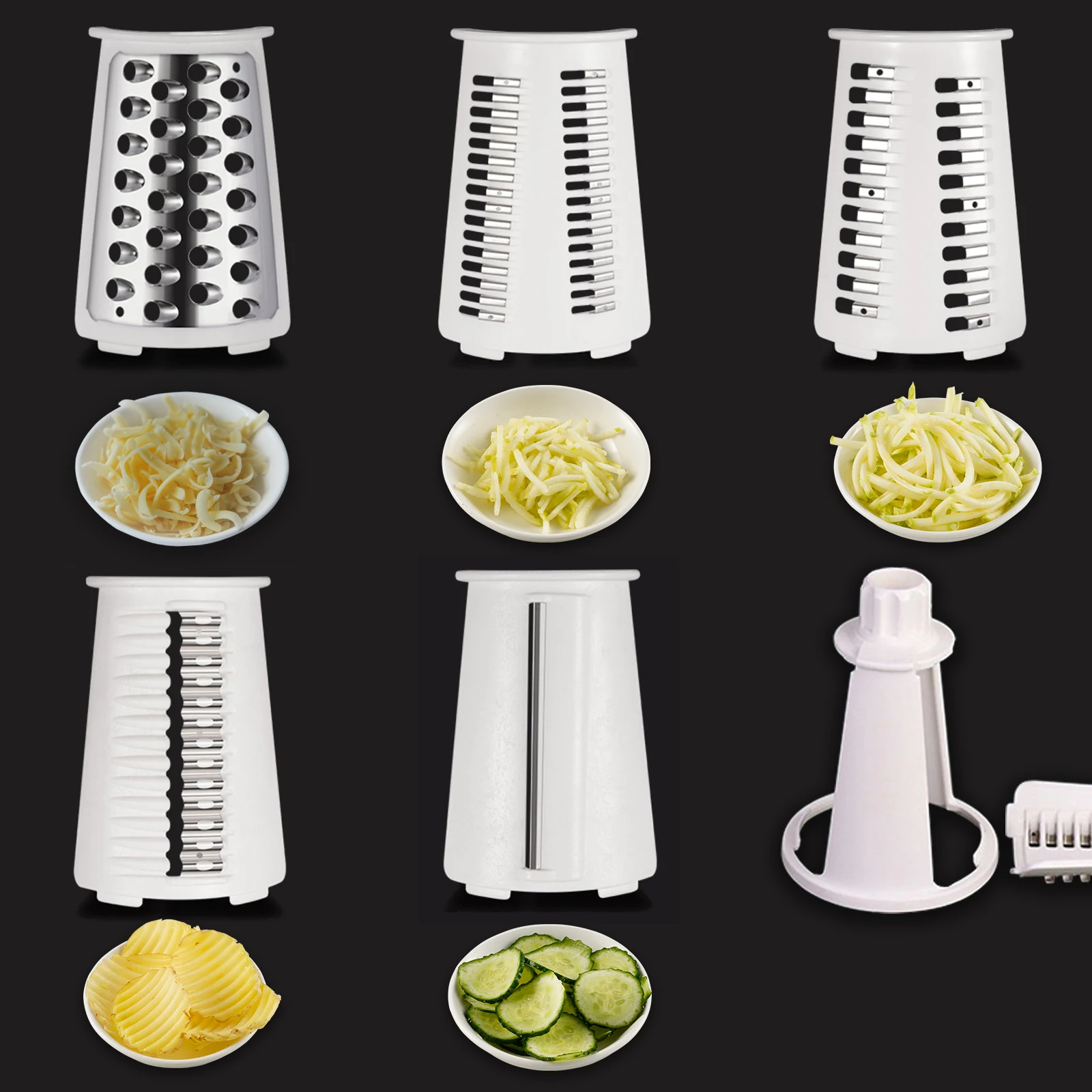 2024 New Rotary Graters 5 In 1 Cheese Grater Cheese Grater With Container And Lid Slicer For Kitchen Slicer Vegetable Cutter