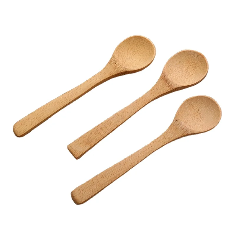 15cm Wood Spoon Bamboo Spoon 15cm Round Oval Eco-friendly Honey Spoons