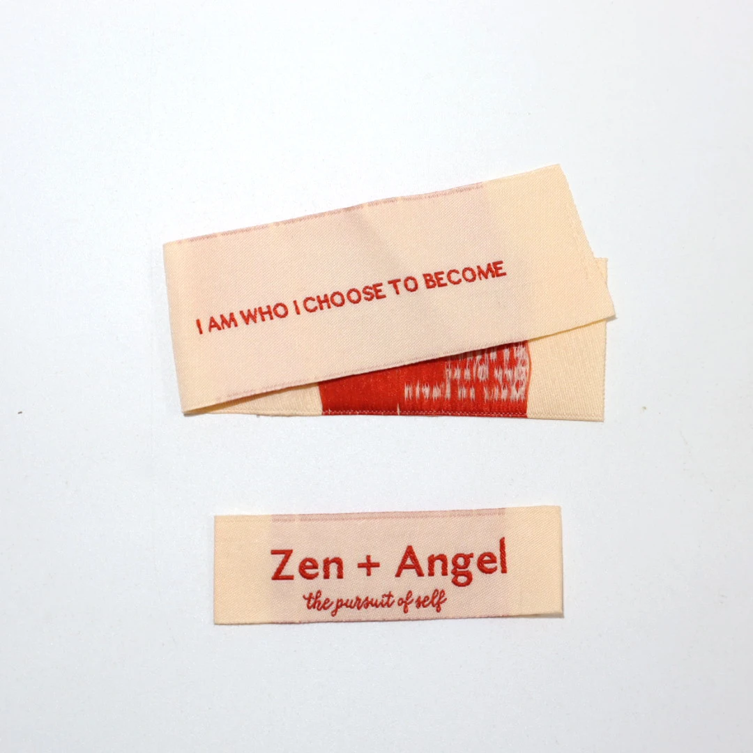 Luxury Custom Polyester  Fabric Neck label Woven Brand Labels for Garment Tags Woven Sewing Label