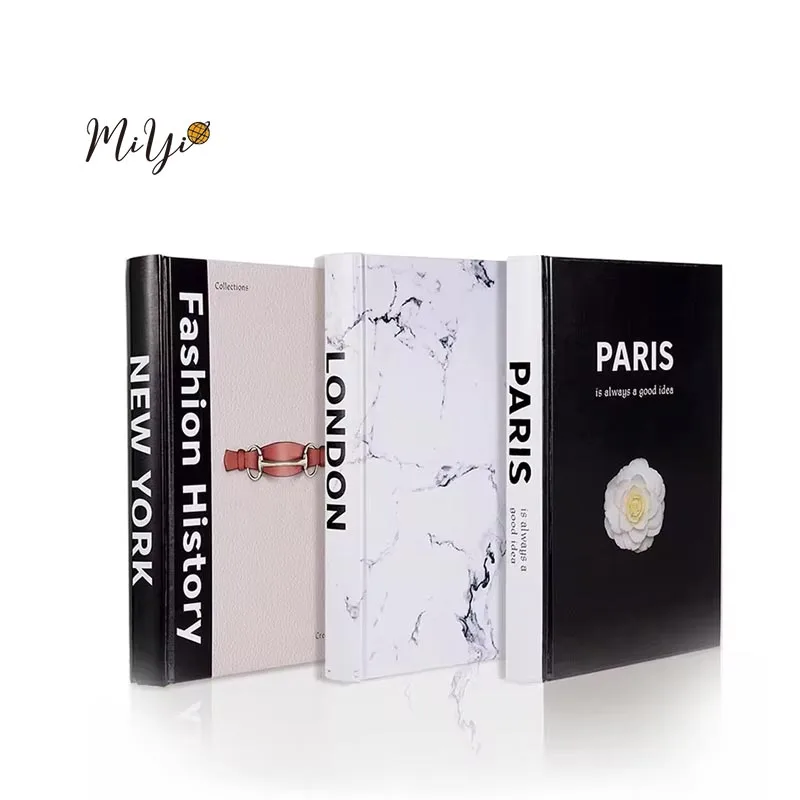 Custom Wholesale Blank Decor Books Set Hardcover Faux decorative Books for Home Cafe  books home decor