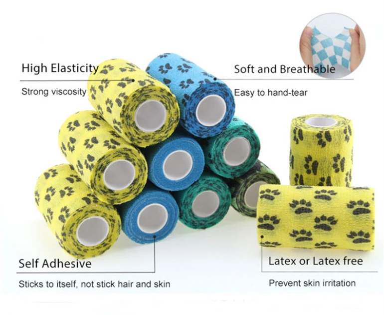 2023 Medical Materials Wound Dressing Product Nonwoven Cohesive Body Wrap Bandages  Custom Pet Bandage