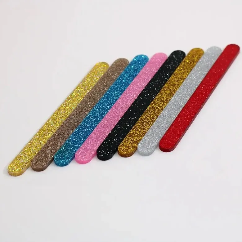 Durable Acrylic Ice Cream Sticks Custom Acrylic Cakesicle Sticks Glitter Acrylic Popsicle Sticks
