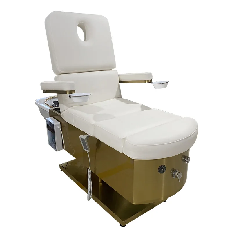 Thai luxury king size head foot facial eyelash spa beauty salon bed hair washing electric massage table bed