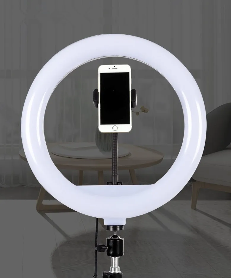 10 Inch 26cm LED Ring Light with 2.1M Tripod Stand Selfie Ring Makeup Fill Light Live Broadcast Beauty Photography Photo Light