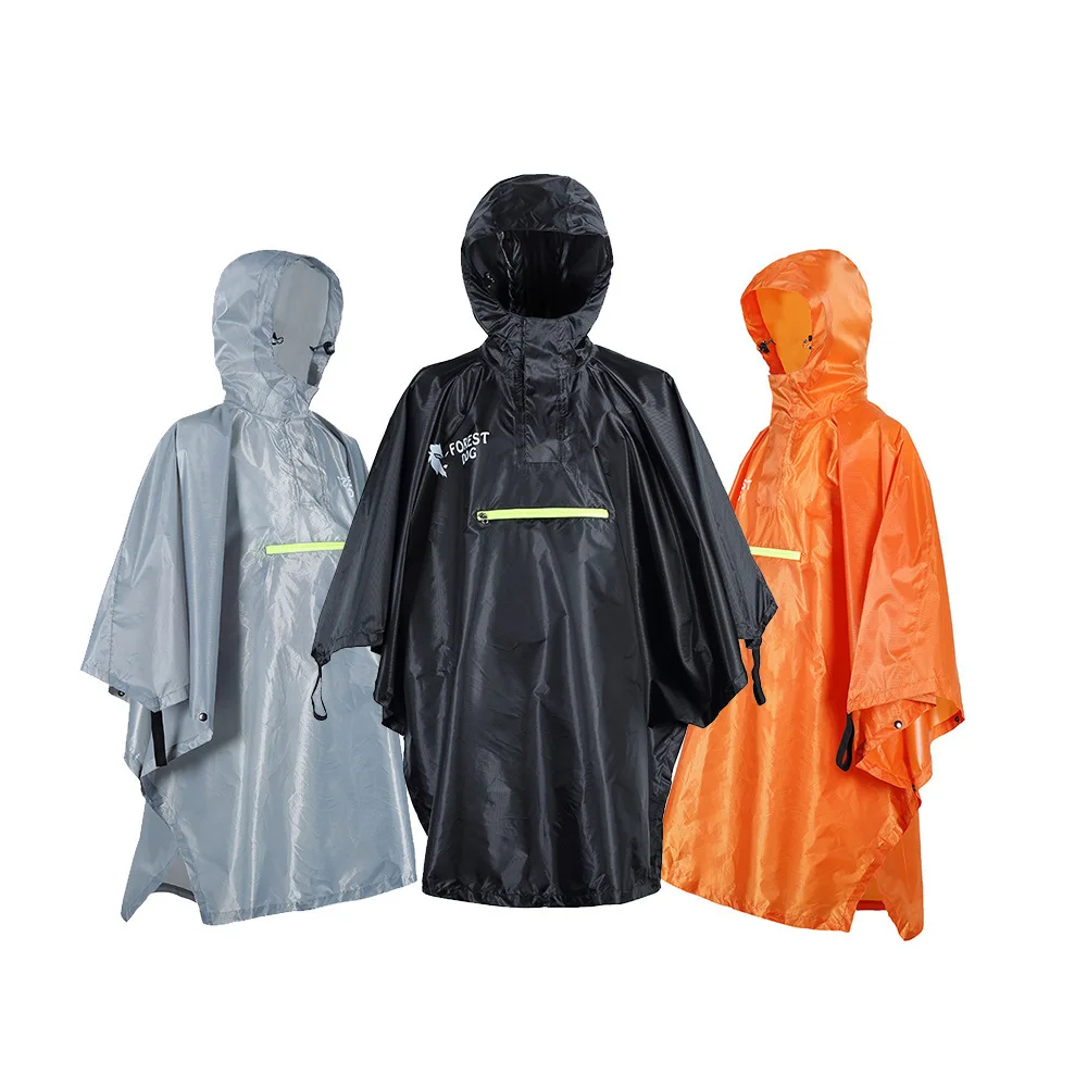 Polyester taffeta rubber raincoat outdoor cycling hiking sport poncho tactical rain coat