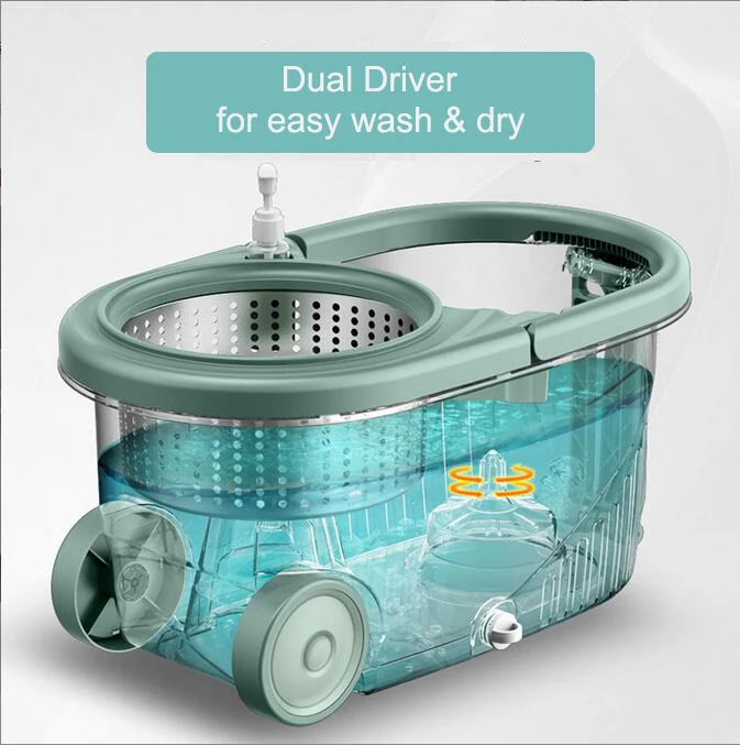 Floor Cleaning Microfiber Spinning Mop Bucket 360 Rotating Spinning Mop Bucket