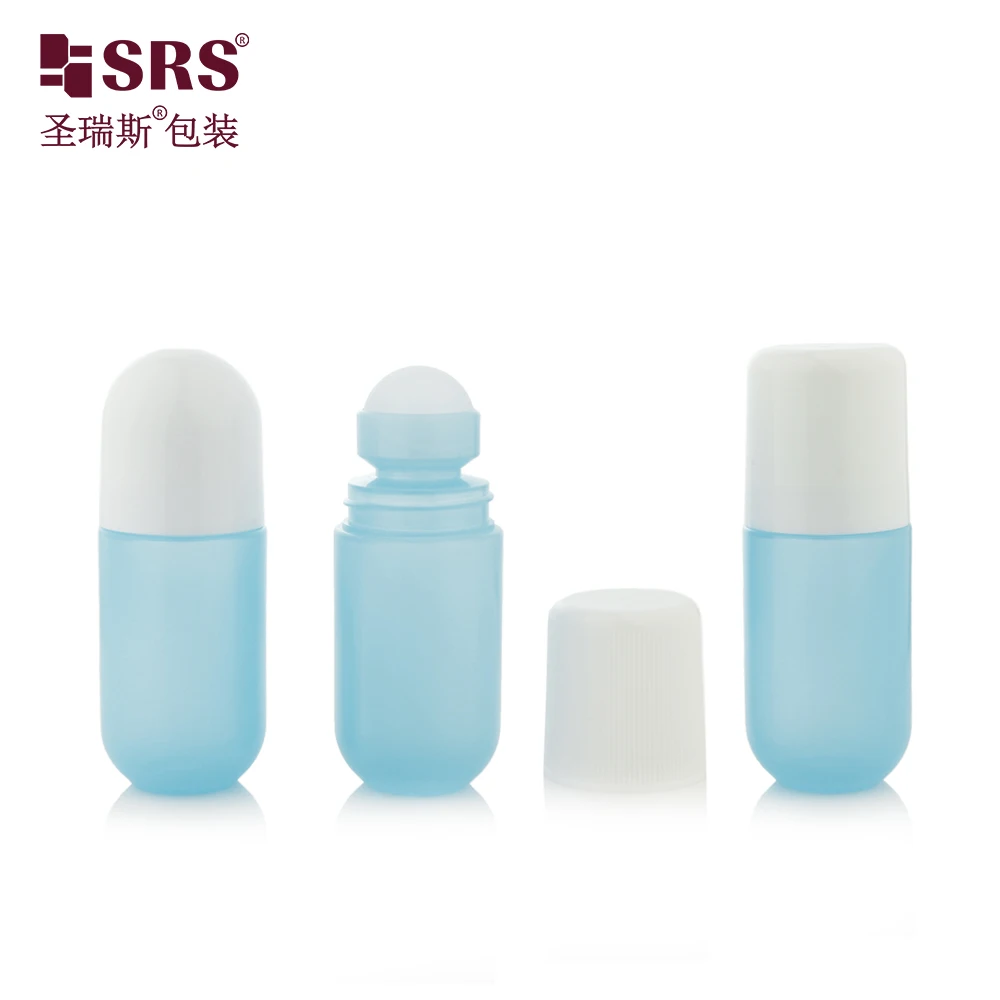RPPA-50ml Wholesale Eco-friendly White PP PCR Plastic Bottle with Screw Cap with Hollow Plastic Ball With Silkscreen for Gel