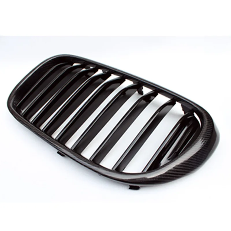 Однослойная глянцевая черная решетка из углеродного волокна, глянцевый черный передний бампер для BMW 7 серии G11 G12 2015 дюйма