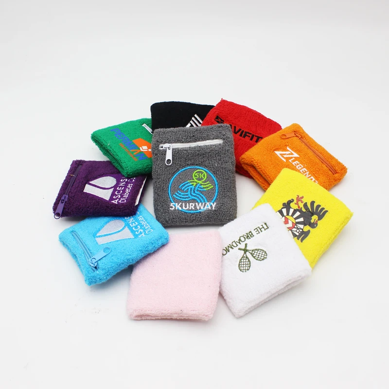 Manufacturer Of Original comfortable Wristbands with zipper Health Sweat-Resistant Fitness Sport For Men And Ladies
