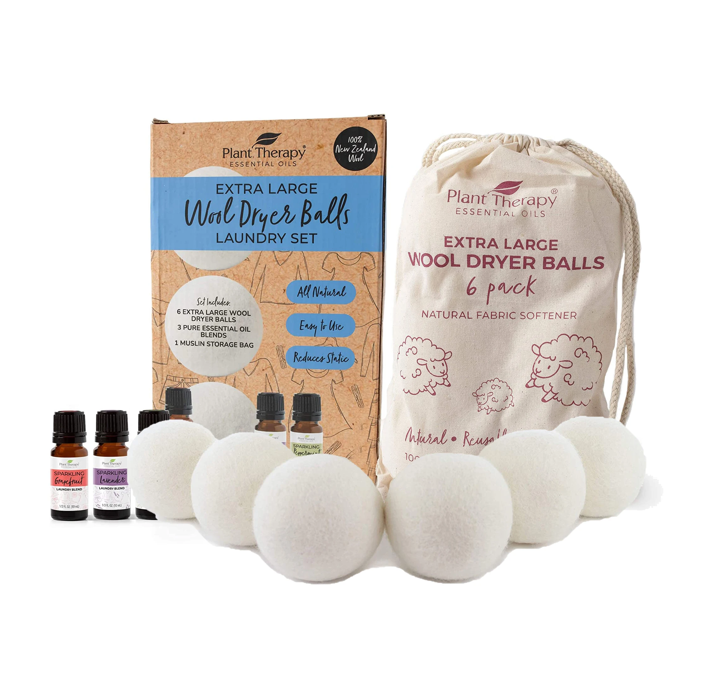 trending products 2023 new arrives amazon bestseller 6 pack wool dryer balls xl pure organic New zealand sheep wool laundry ball