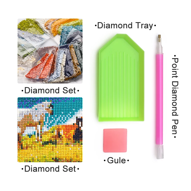 Wholesales 22 Pieces 5D Diamonds Painting Tools with Diamond Painting Roller Embroidery Box for Kids