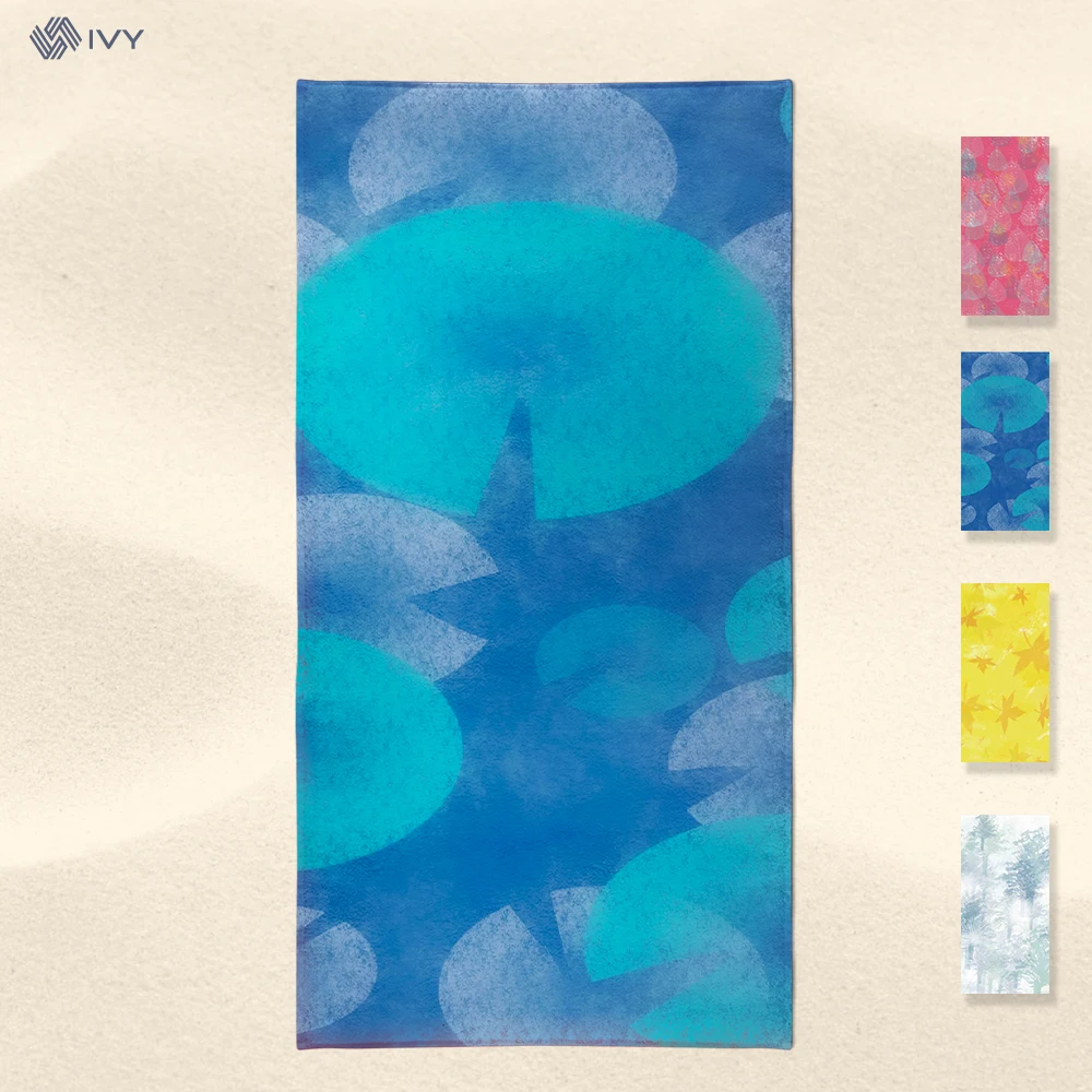 Personalized sublimation print quick dry micro fibre abstract beach towels with pockets