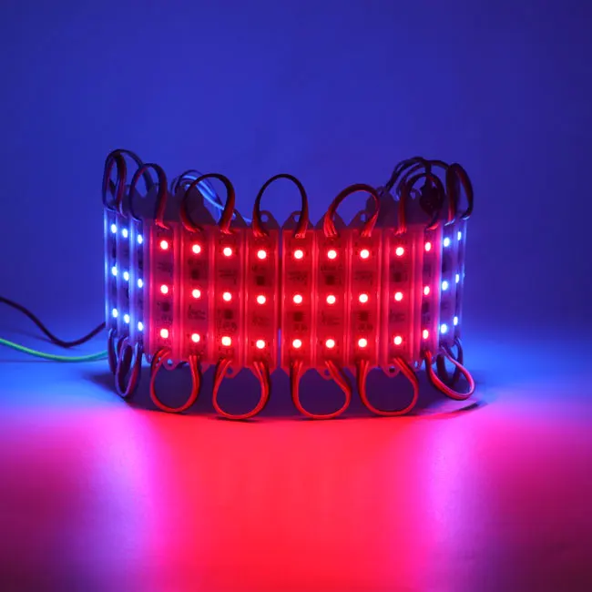 Быстрая доставка smd 5050 rgb пиксель 3 чипа водонепроницаемый 12 в наружный рекламный супер яркий RGB Светодиодный модуль