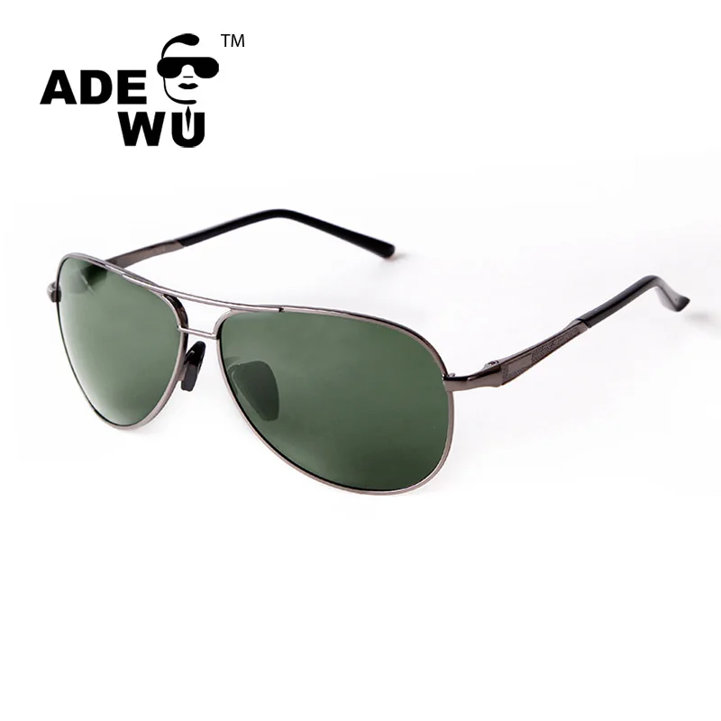 ADE WU ZKS2494 Double Nose Bridge Metal Frame Sun Glasses Polarized Popular Design Driving Sunglasses